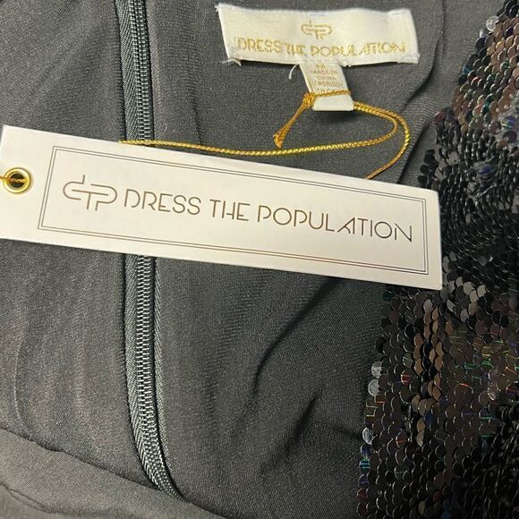 NWT Dress the Population Charlie Plunging Sequin Jumpsuit Sz M - Picture 8 of 12
